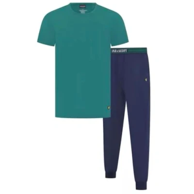 Image of Lyle &amp; Scott Mens Pyjamas Loungewear Cash Bayberry/Peacoat (UK, Alpha, XL, Regular, Bayberry/Peacoat)