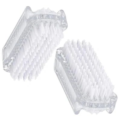Image of 2 x Nail Brush, Hand Plastic Cleaning Brushes, Universal for Hands (White)
