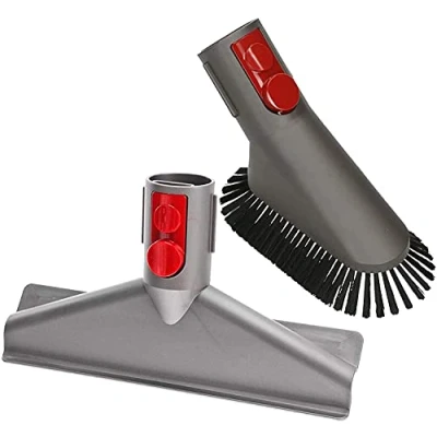 Image of SPARES2GO Soft Dusting Brush + Mattress Tool Attachment Compatible with Dyson V15 SV22 Cordless Vacuum Cleaner