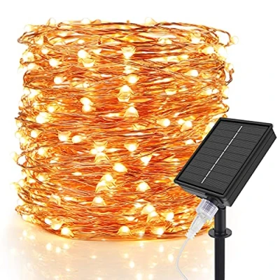 Image of Speclux Upgrade Solar Powered String Light 30M Copper Wire Lights, Warm White 300 LED Fairy Indoor Outdoor Waterproof Decoration Lights for Gardens, Home, Dancing, Party, Christmas
