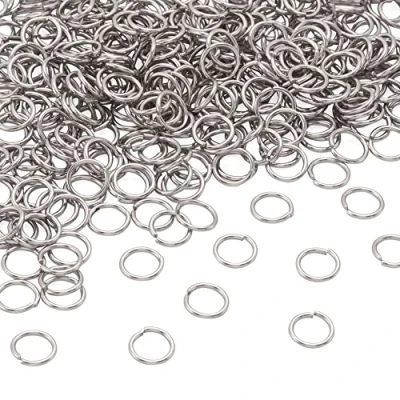 Image of Craftdady 2000Pcs Stainless Steel Open Jump Rings 8mm Round 1mm Thick Tiny Connector for Jewelry Making