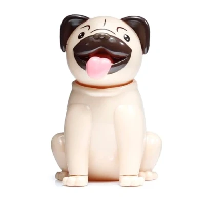 Image of Puckator Mopps Pug Solar Pal Home Office Table Desk Dashboard Car Decor Decoration Gift Ideas Gifts For Teenage Old Boy Girl Dad Mums Powered KIds Toys Toy Figure Figures
