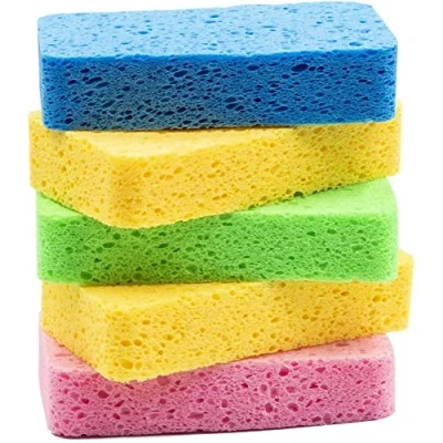 Image of Wiedfedy Cellulose Sponges,Kitchen Sponges for Dish, Duty Scrub Sponges,Non Scratch Dish Scrubber Sponge Cookware 5 Pcs
