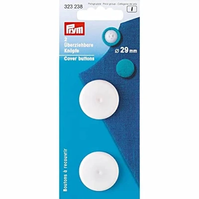 Image of Prym White Cover Buttons, 29 mm