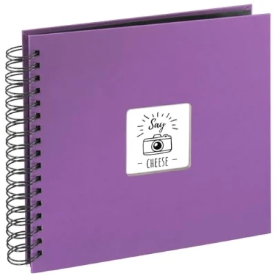 Image of Hama &quot;Fine Art&quot; Spiral Photo Album 28x24cm For 10x15cm Pictures 50 Black Pages 100 Photos Purple