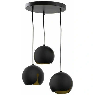 Image of Malaga Cluster Pendant Ceiling Light Black, 32cm, 3x E27