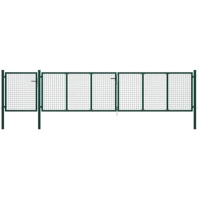 Image of vidaXL Garden Gate Steel 500x75 cm Green