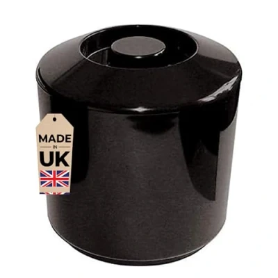 Image of Chabrias Ltd Round Plastic Ice Bucket With Lid Double Walled Insulation for Bar Pub Man Cave Cooler 4 Litres UK Made (Black)