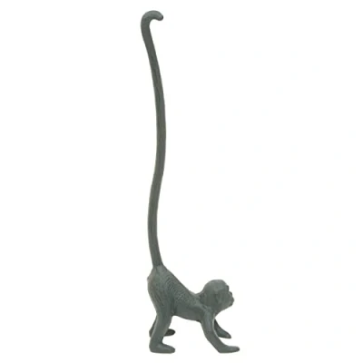 Image of Premier Housewares Grey Toilet Roll Holder For Bathroom/Monkey Figurine Paper Holder/Stylish Free Standing 12 x 8 42