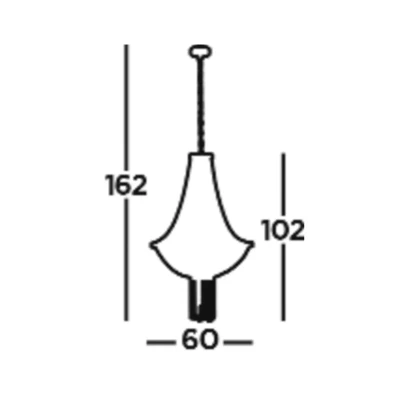 Image of Searchlight Baguette pendant light, black/brass, glass, E14, 162 cm