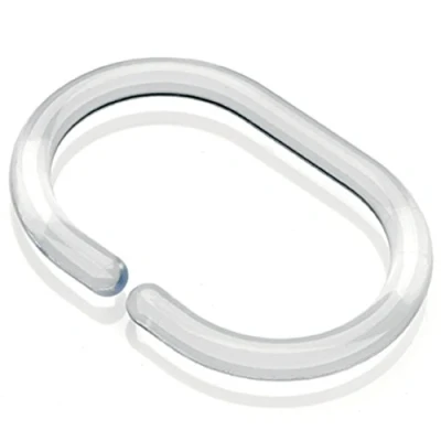Image of Croydex Clear Shower Curtain C Rings, Pack of 12,
