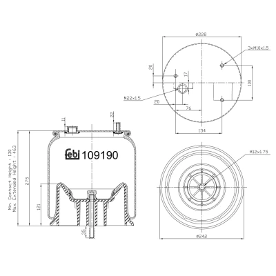 Image of 1931612 Boot, air suspension FEBI BILSTEIN 109190