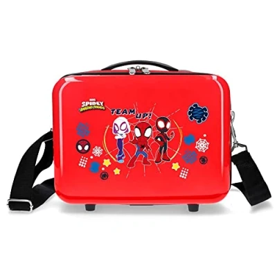 Image of Marvel Spiderman Spidey and Friends Adaptable Toiletry Bag with Red Shoulder Strap 29x21x15 cms Rigid ABS 9.14L 0.6 kgs
