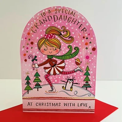 Image of Rachel Ellen Special Granddaughter At Christmas Card Ice Skating, Multi