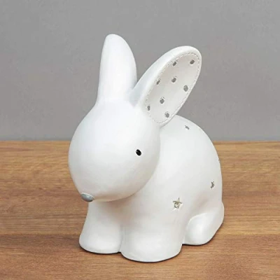 Image of Bambino White Resin Money Box Rabbit
