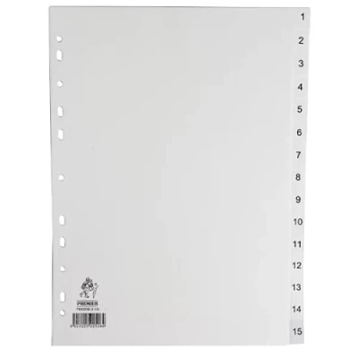 Image of A4 White 1 15 Polypropylene Index WX01355 (Pack of 3)