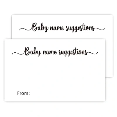 Image of FARHTINANFX 50 Baby Name Suggestion Cards for Shower Games, Showers Gender Reveal Game Cards, Party Decor (3.5&quot; x 2&quot;)