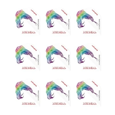 Image of RED DRAGON Hardcore Peter Wright Snakebite White Extra Thick Dart flights 3 sets per pack (9 in total)