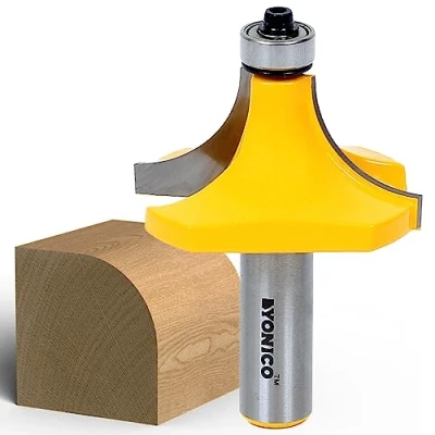 Image of Yonico 13168 3/4 Inch Radius Round Over Edge Forming Router Bit 1/2 Shank