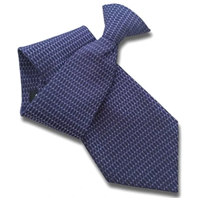 Image of Men&#039;s Purple &amp; Navy Rectangle Check Clip On Neck Tie