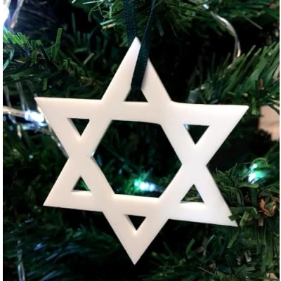 Image of White Star of David Christmas Tree Decoration Pack Ten