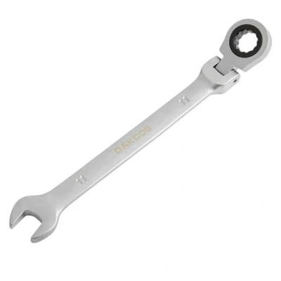 Image of DAKCOS Flexible Head Ratchet Combination Wrench Spanner 11mm Chrome Vanadium Steel