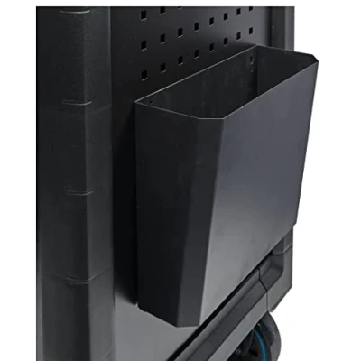 Image of SW Stahl 07122L Waste Paper Bin for Workshop Trolley, Bin, Wall Mounted, Hanging, Black, Basket, Bucket