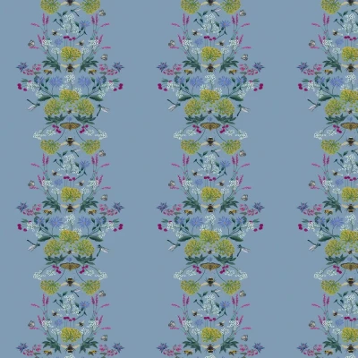 Image of Graham &amp; Brown Joules Perfect Pollinators Haze Blue Wallpaper