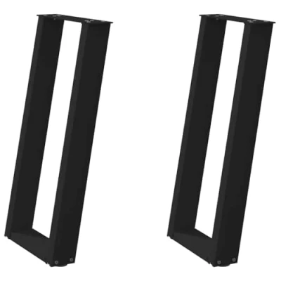 Image of vidaXL Console Table Legs U Shaped Black Adjustable Steel 28x(72 73) cm Modern Home/Office Furniture