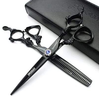 Image of Japan 440C 6/7 inch Professional Hairdressing Scissors Hairdresser Hair Trim sparse (6inch 2pc)