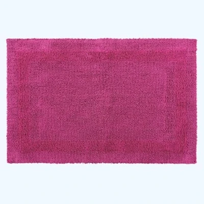 Image of HOMESCAPES Extra Large Bath Mat, Luxury 1600gsm Super Soft 100% Cotton, Reversible Bathroom Mats Non Slip, Washable, Absorbent, Quick Dry, Raspberry Pink Rug, 70 x 120 cm