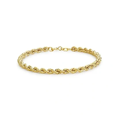 Image of Carissima Gold Women&#039;s 9 ct Yellow Hollow 4 mm 70 PG Rope Chain Bracelet of Length 19 cm/7.5 Inch