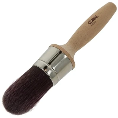 Image of Coral 33733 Aspire 40MM Chunky Monkey Round Paint Brush Professional Firm Convex Profile for Fast Accurate Cutting in Ultra Smooth Finish with Trade Emulsion Gloss Chalk Paints FSC Wood Handle