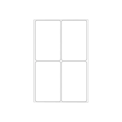 Image of HERMA Removable Labels, 4 Labels per Sheet, 24 Sheets, 52 x 82 mm, 96 Self Adhesive Large Stickers, Blank Sticky Multi Purpose for Office Kitchen Home, White