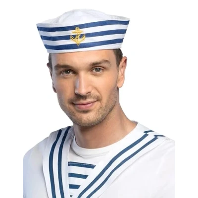 Image of Boland BV Navy Sailor Doughboy Hat, White/Navy