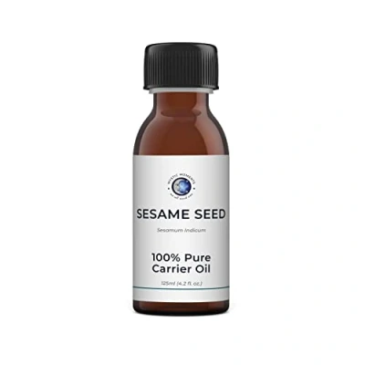 Image of Mystic Moments Sesame Seed Carrier Oil 125ml Pure &amp; Natural Perfect For Hair, Face, Nails, Aromatherapy, Massage and Dilution Vegan GMO Free