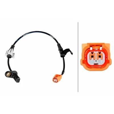 Image of 57475SDAA01, 57475SDAA02, 57475SDAA03 ABS Sensor HELLA 6PU 358 217 491 with bracket Hall 2 pin connector 468mm HONDA: Accord 7 Limousine