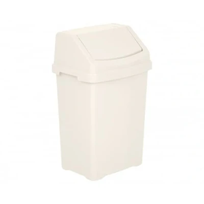 Image of M1SS 50 Litre Soft Cream Plastic Swing Bin Waste Recycle Dustbins Kitchen, Bathroom Rubbish Trash Refused Bins