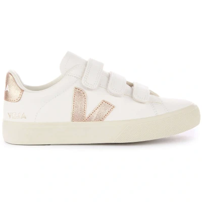 Image of Veja Recife LOGO Trainers, Women&#039;s, Size: 4.5, Extra white/platine Leather and textile