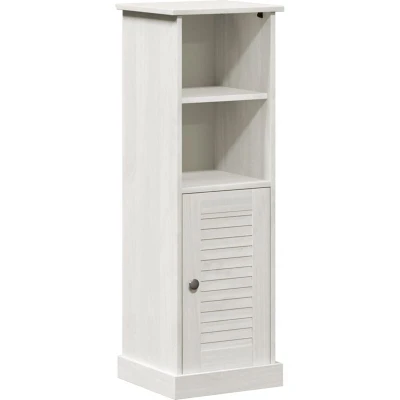 Image of Vidaxl Bathroom Cabinet with Storage White Solid pine wood