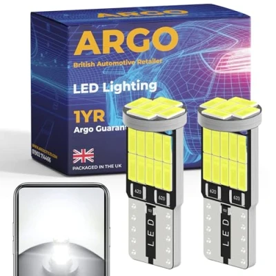 Image of Argo 501 Led Bulbs 26 Smd Xenon White Car Light Interior Upgrade Number Plate Map Dome Courtesy Van Capless Wedge 194 168 T10 W5w Bulb Side 12v
