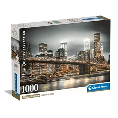 Image of Clementoni 39704 Collection New York Skyline 1000 Pieces Adult Jigsaw Puzzles, Made in Italy, Multi Coloured