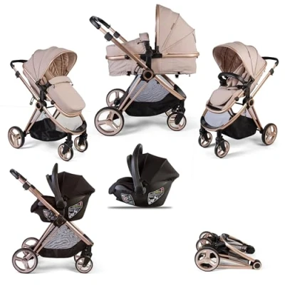 Image of Red Kite Push Me Pace i 2 in 1 Travel System Including Size Infant Carrier Car Seat Latte (105.5cm x 59cm 92cm)