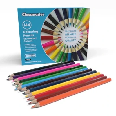Image of Classmaster Colouring Pencils For Adults &amp; Kids, Coloured Pencils, Long Lasting Children, Softer Leads Perfect Colour Laydown, Pre Sharpened 144PK