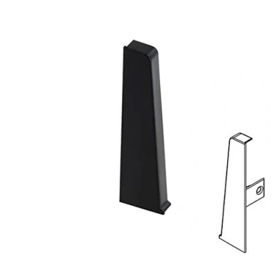Image of Plastic Skirting Board High Line 2.5m PVC Left End Cap Black Matt M090