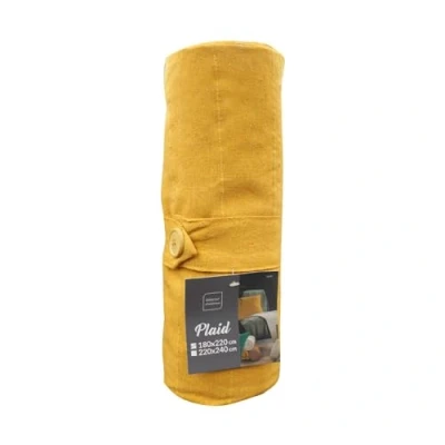 Image of Douceur d&#039;Intérieur, Lucile Curry Plain Polycotton Blanket (180 x 220 cm)