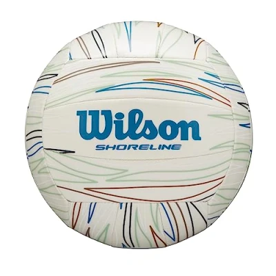 Image of Wilson Volleyball SHORELINE Eco, Gen Green, Insert with organic based sugarcane EVA, Outdoor, Beach volleyball, White / blue