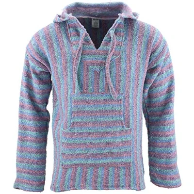 Image of Siesta Mexican Baja Jerga Hoody Soft Pastel (XX Large)