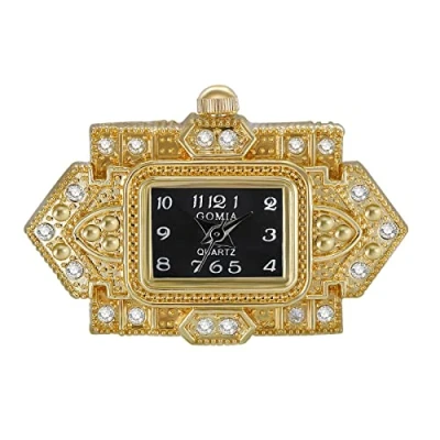 Image of JewelryWe Novelty Finger Watch Silver Gold Plated Adjustable Ring Square Dial Quartz Rings, for Mothers Day