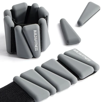 Image of Wrist &amp; Ankle Weights, Adjustable Bands for Women Men Workouts, Set of 2 (1lb 2lb each / 1kg 2kg total). Running, Jogging, Walking, Yoga, Dance, Pilates, Aerobics, Strength Training (grey, 2lb)